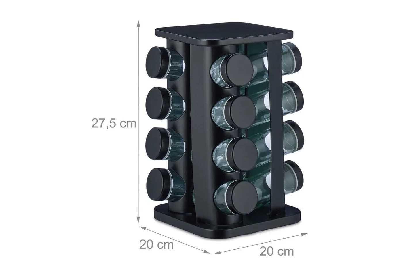 RELAXDAYS Gewürzkarussell mit 16 Gläsern Schwarz Modern - Bild 4