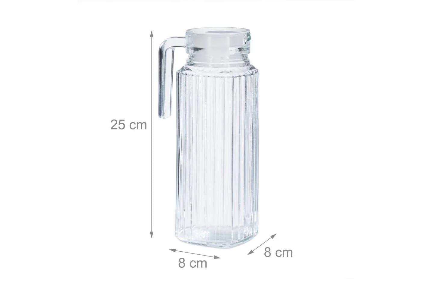 relaxdays Wasserkrug 2x Saftkrug Glas 1l Transparent - Bild 4