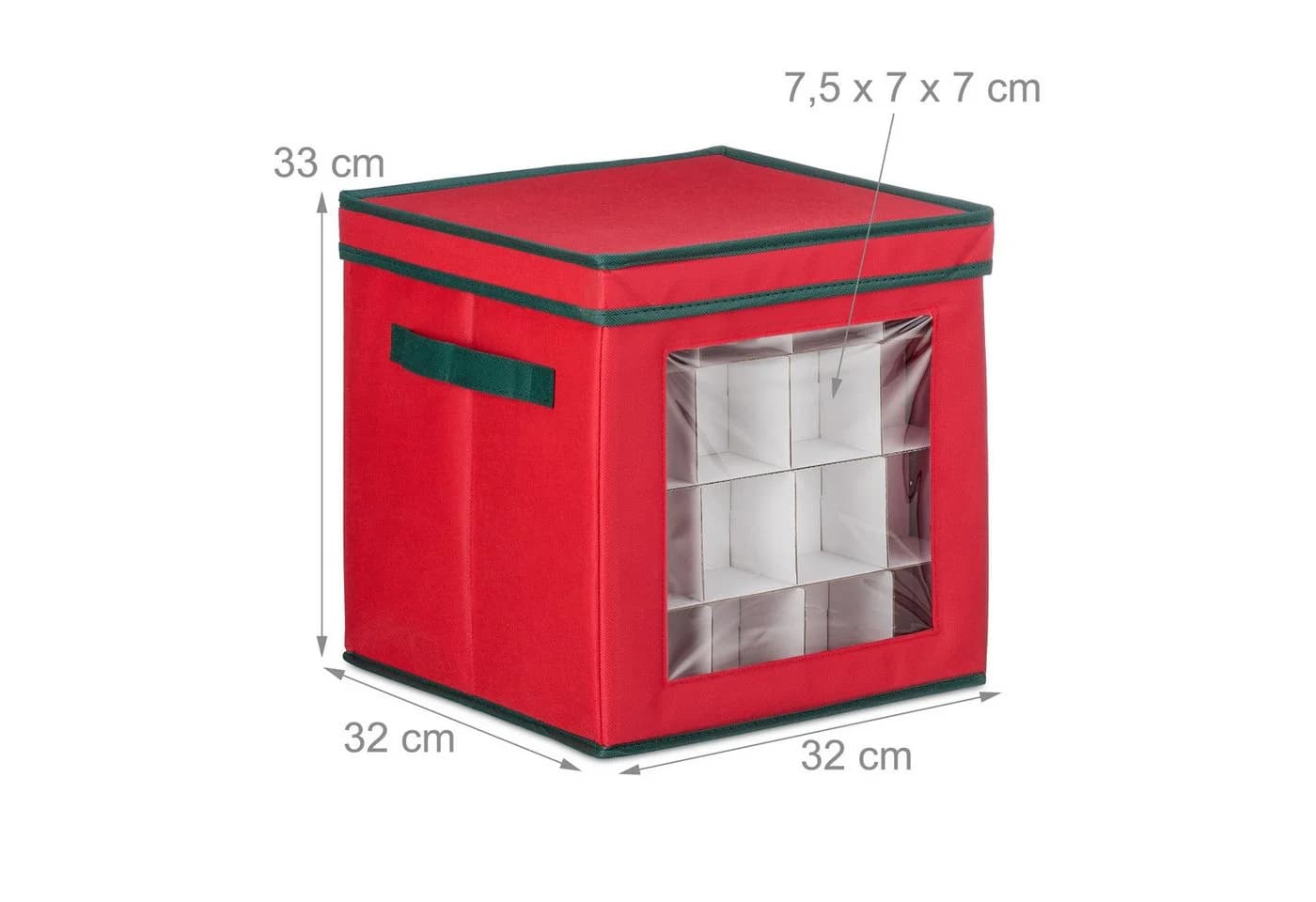 relaxdays Weihnachtskugel Aufbewahrungsbox 2er Set Rot Grün - Bild 4