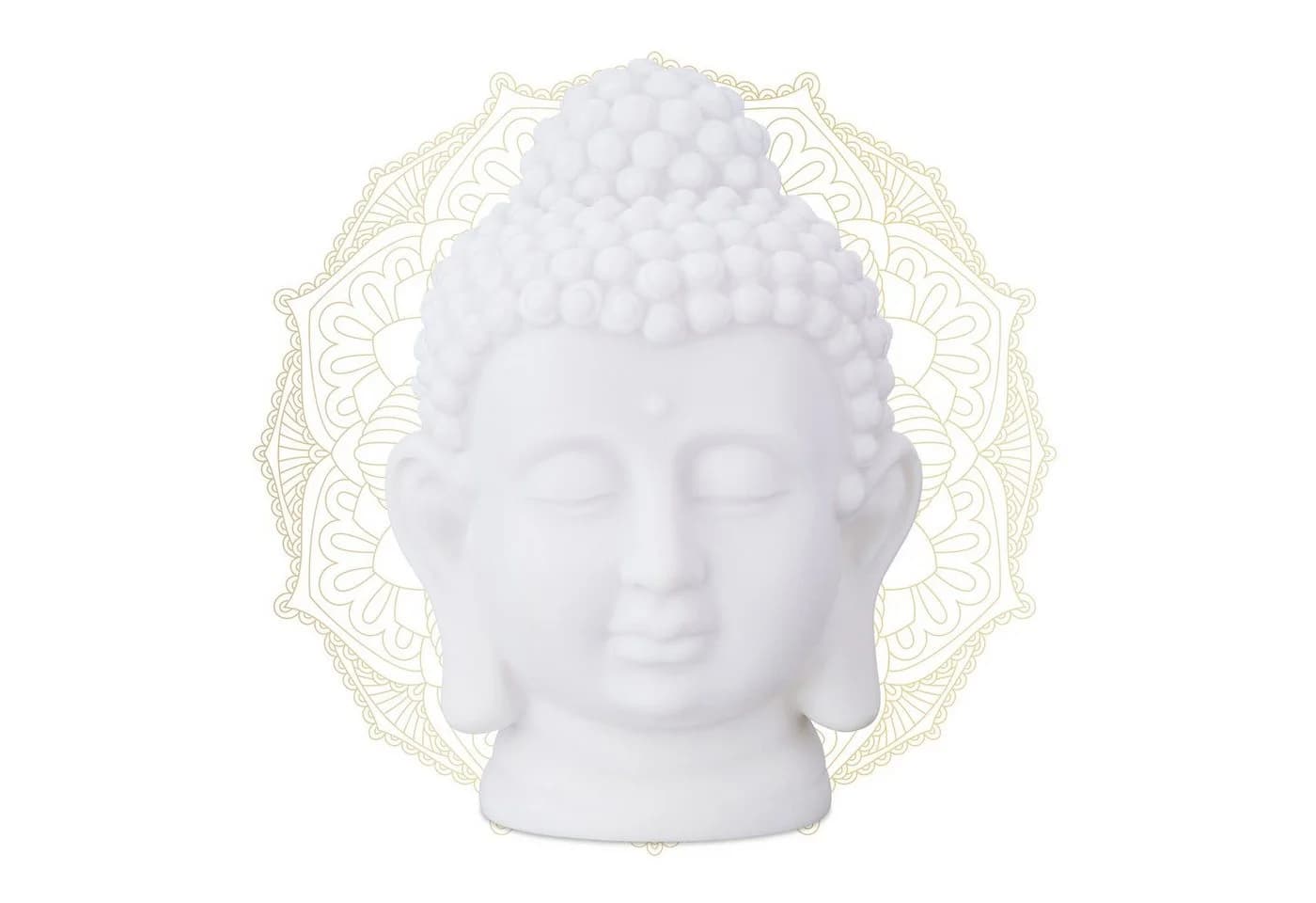 RELAXDAYS Buddhafigur Buddha Kopf Weiß PVC Meditations-Deko - Bild 2