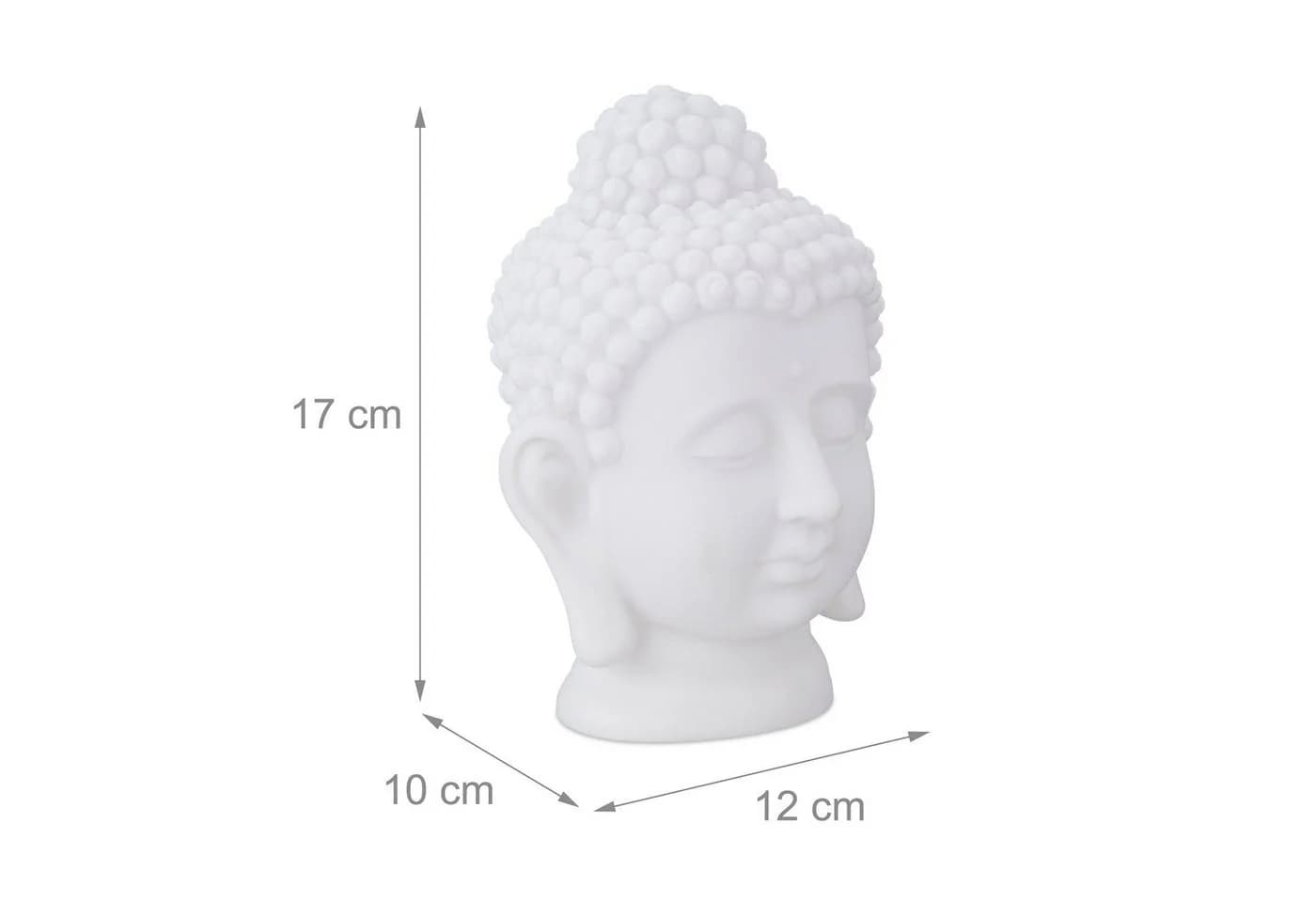 RELAXDAYS Buddhafigur Buddha Kopf Weiß PVC Meditations-Deko - Bild 4