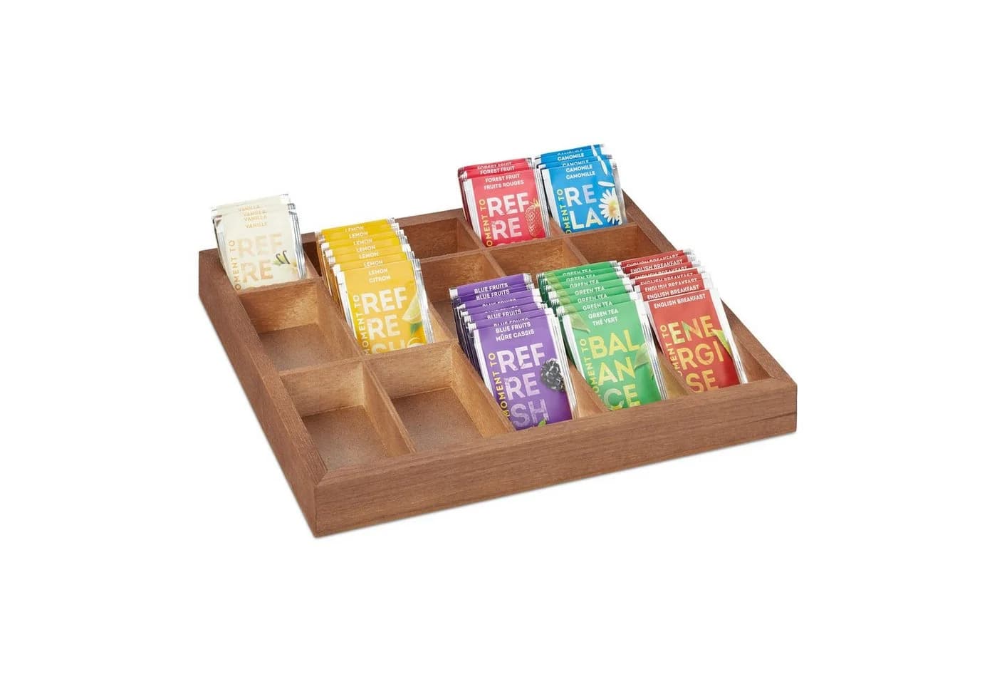 relaxdays Holz-Sortierbox Naturbelassen Aufbewahrungsbox - Bild 2