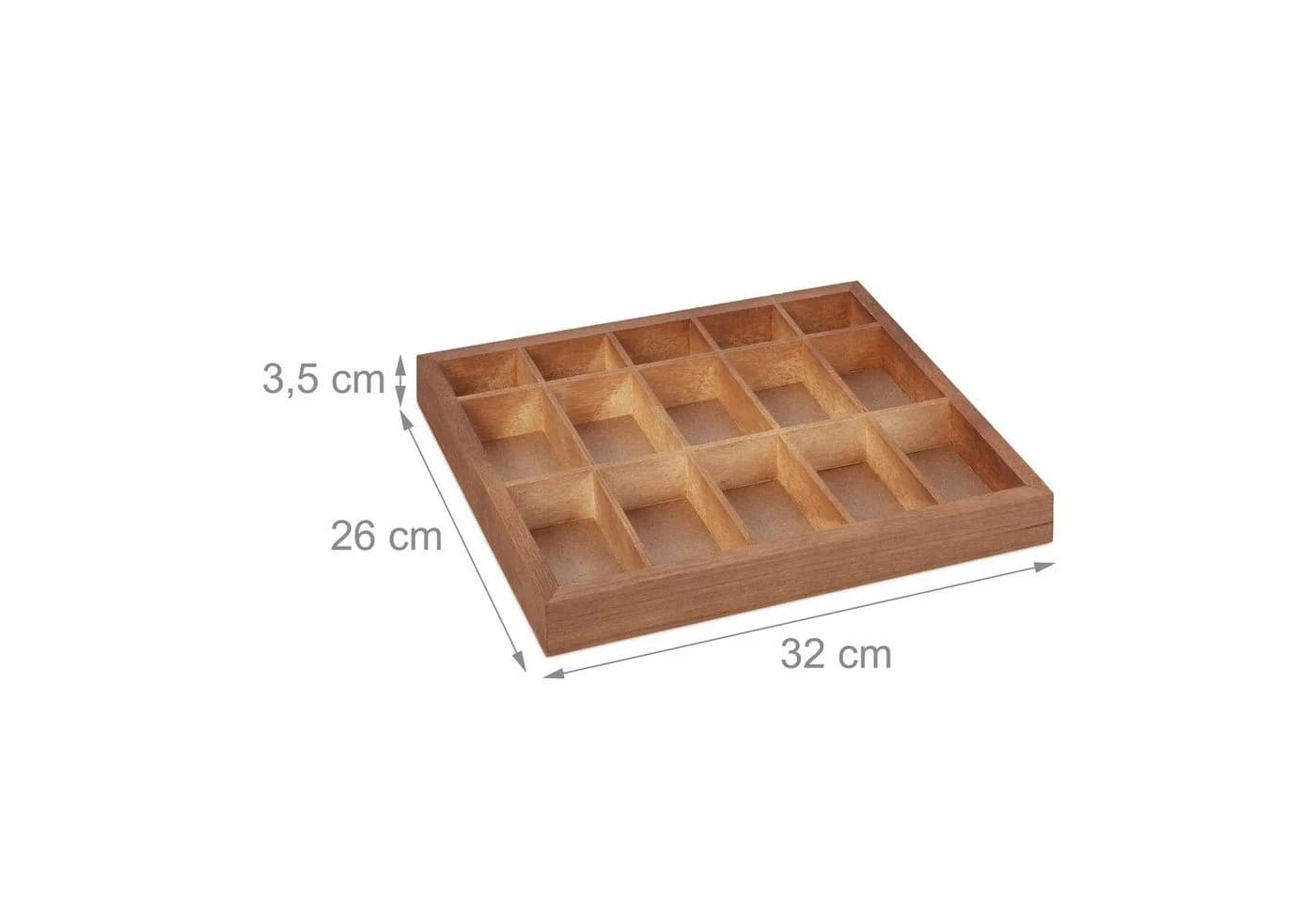 relaxdays Holz-Sortierbox Naturbelassen Aufbewahrungsbox - Bild 4