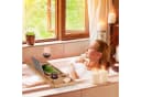 relaxdays Badewannenablage Bambus Natur mit Weinglashalter Bild 1