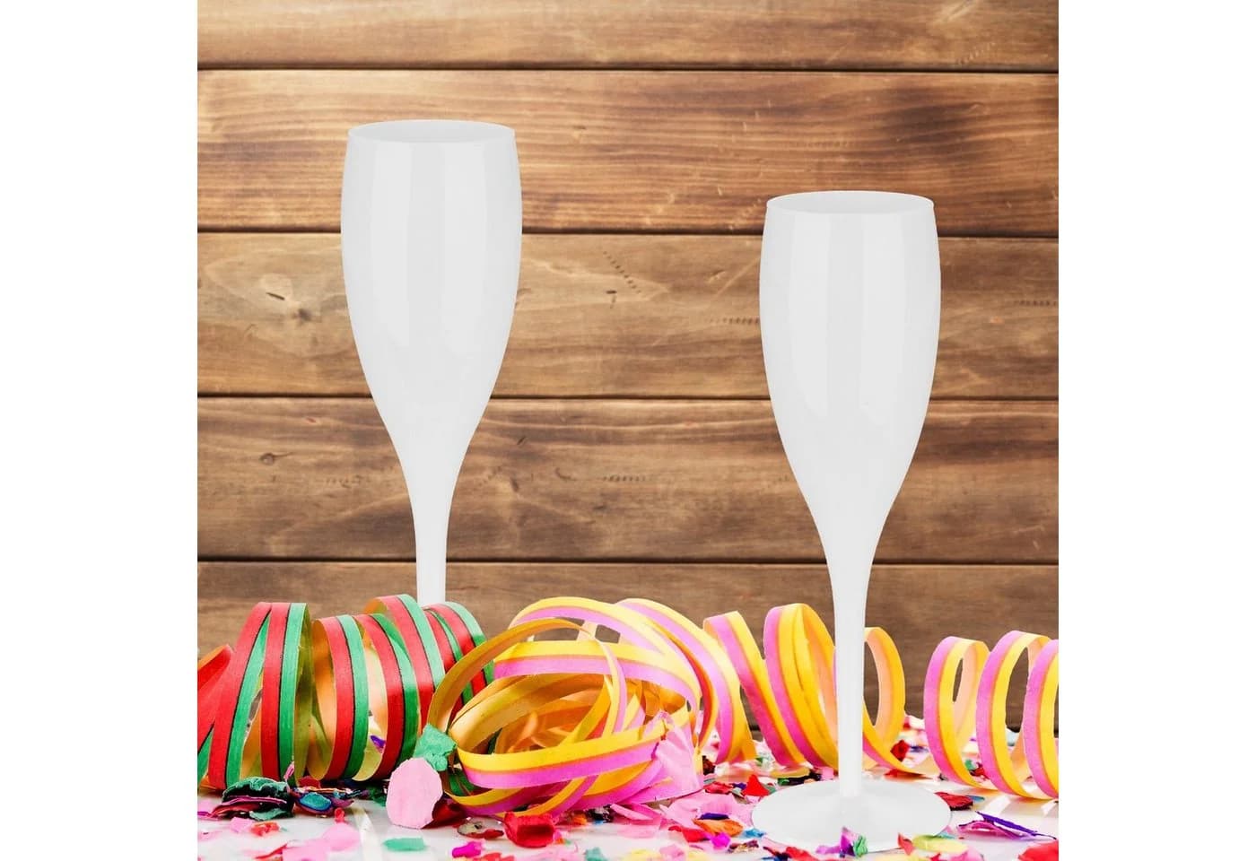 relaxdays Sektglas 6er Set Kunststoff Weiß