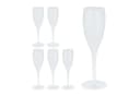 relaxdays Sektglas 6er Set Kunststoff Weiß Bild 2