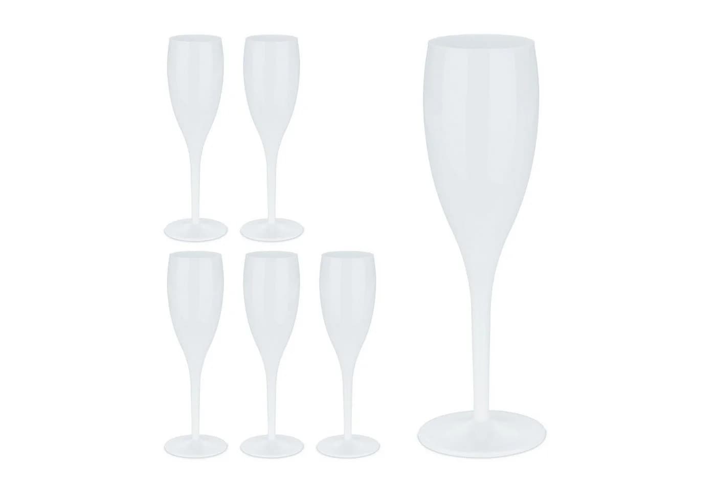 relaxdays Sektglas 6er Set Kunststoff Weiß - Bild 2