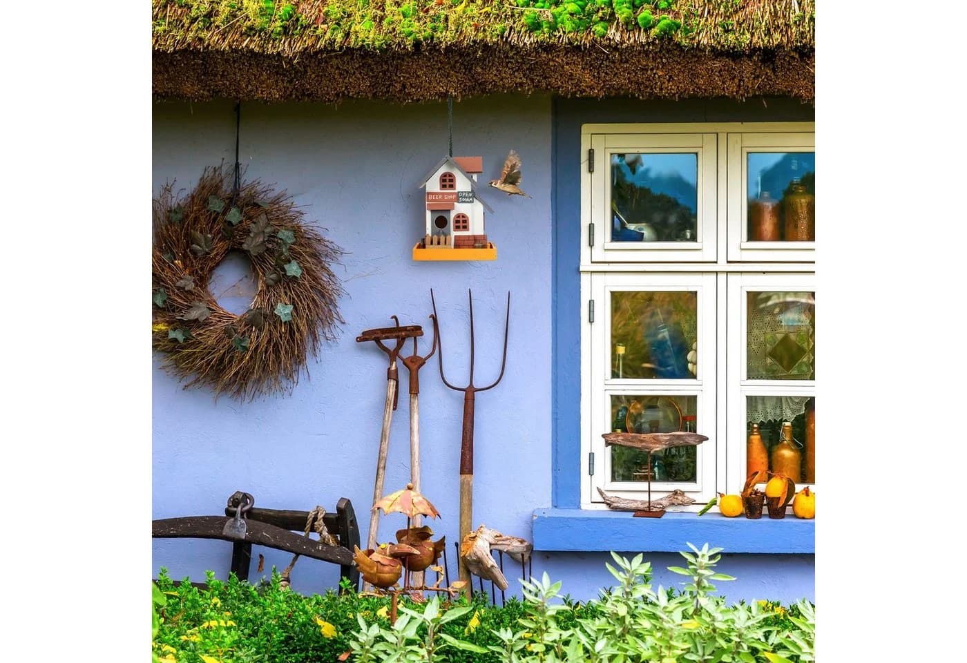 relaxdays Deko Vogelhaus Wirtshaus Bunt Holz - Bild 5
