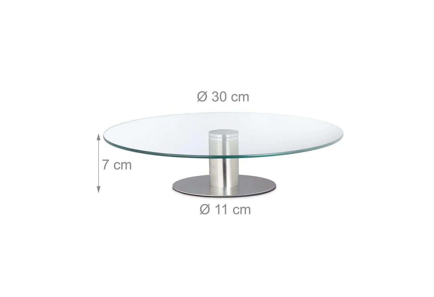 relaxdays Tortenplatte mit Fuß im 2er Set Glas Silber - Bild 4