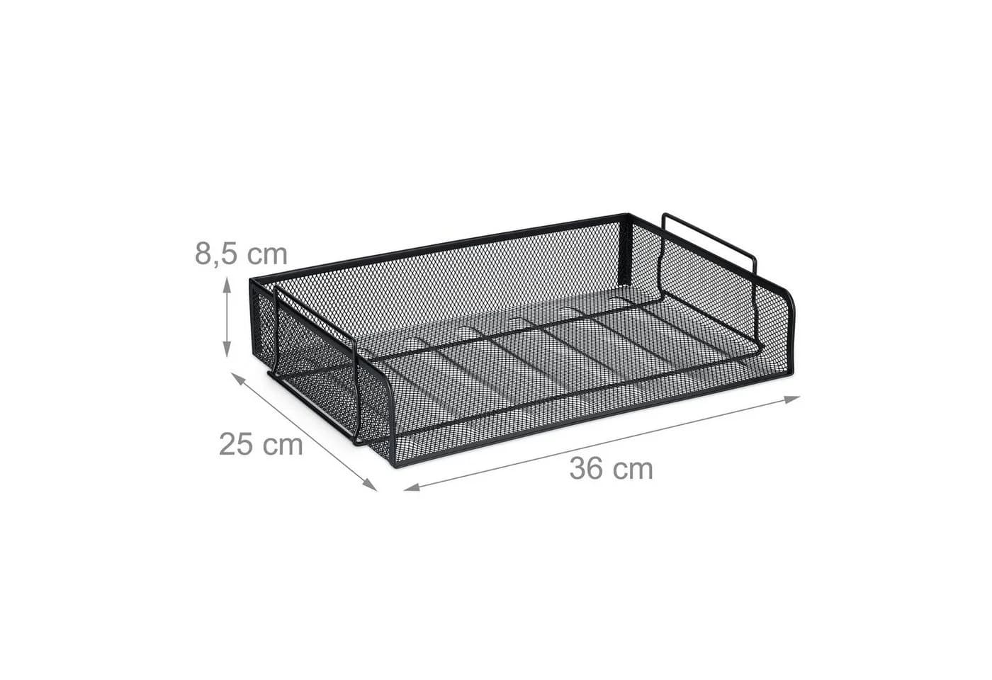 relaxdays Briefablage Stapelbar Schwarz Stahl Mesh - Bild 4