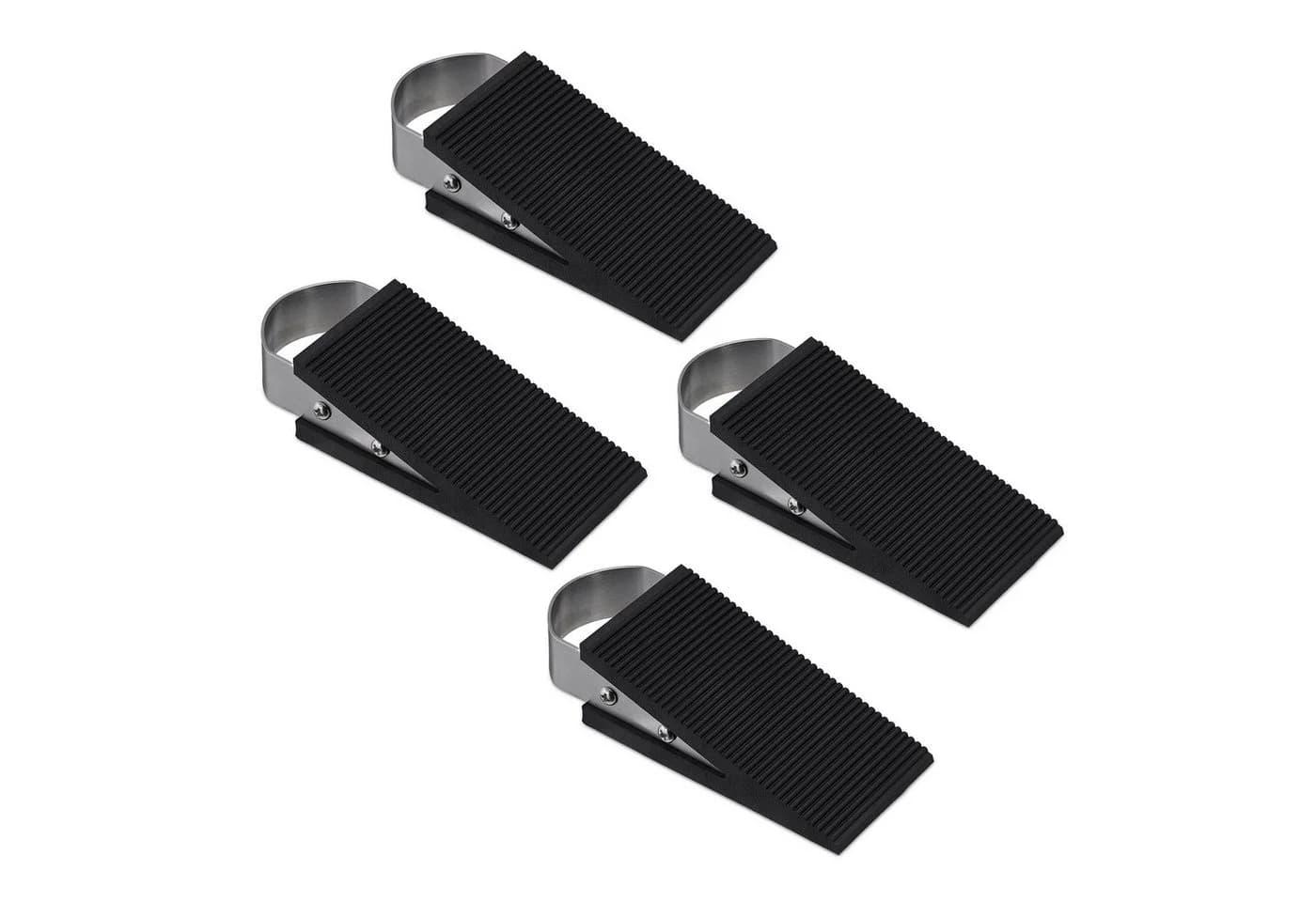 RELAXDAYS Türstopper Gummi Türkeil 4er Set Schwarz/Silber - Bild 2