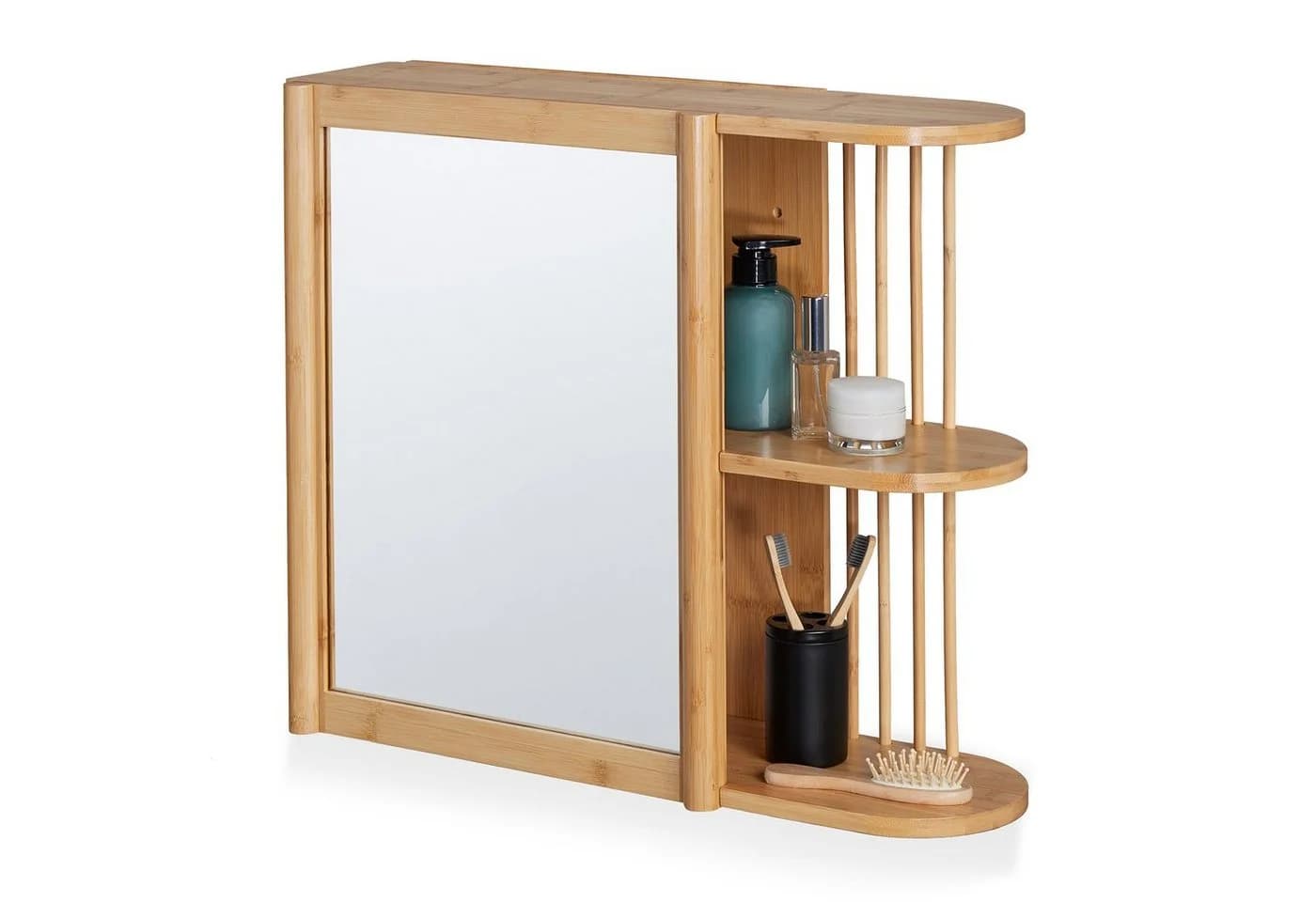 RELAXDAYS Badregal Bambus Wandregal mit Spiegel Natur - Bild 2