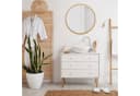 relaxdays Wandspiegel rund mit Bambusrahmen Natur Bild 1