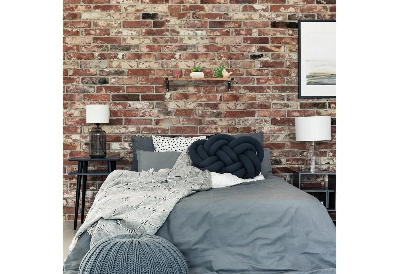 relaxdays Wandregal Industrial 2er Set Braun/Schwarz - Bild 5
