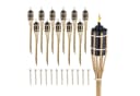 relaxdays Gartenfackel 12er Set Bambus Schwarz Bild 2