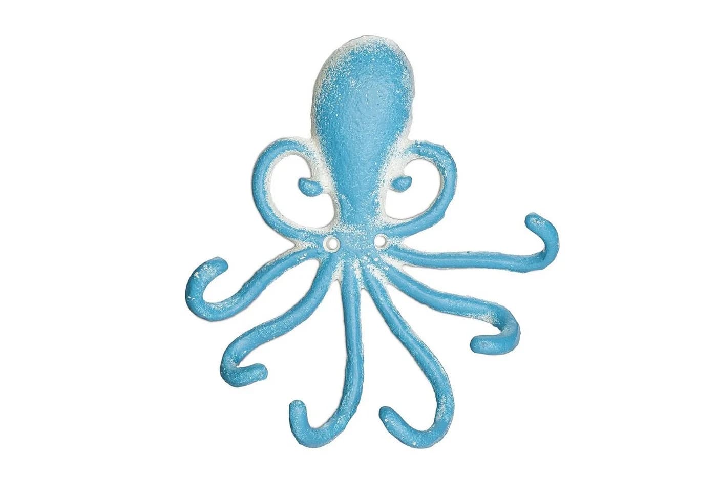 relaxdays Hakenleiste Wandhaken Oktopus Blau/Weiß - Bild 2