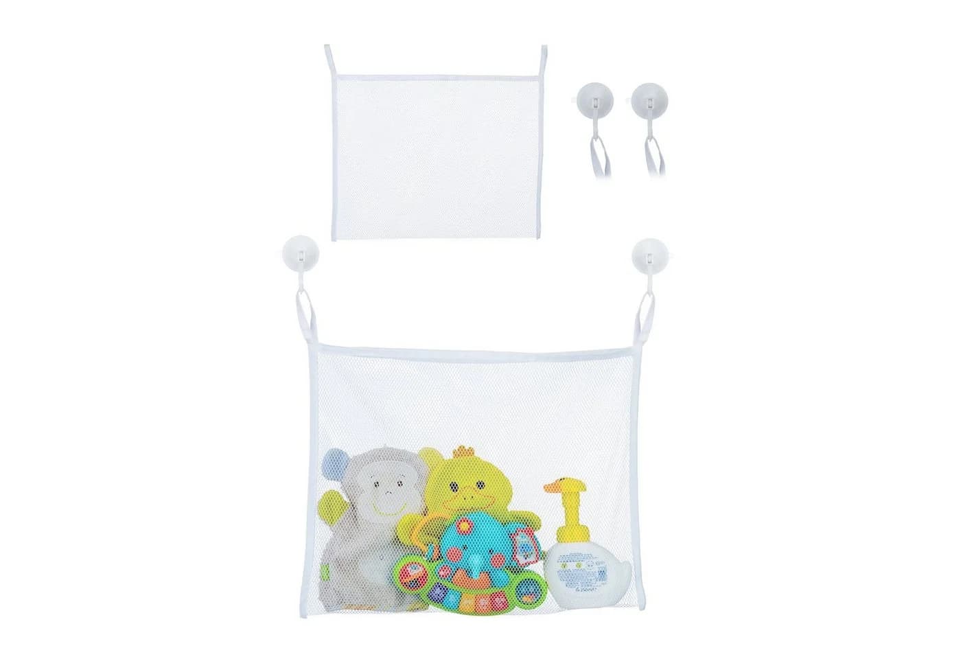 relaxdays Badorganizer Badespielzeug Aufbewahrung 2er Set Weiß - Bild 2