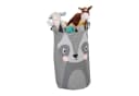 relaxdays Aufbewahrungskorb Kinder Waschbär Grau/Rosa Schwarz Bild 2