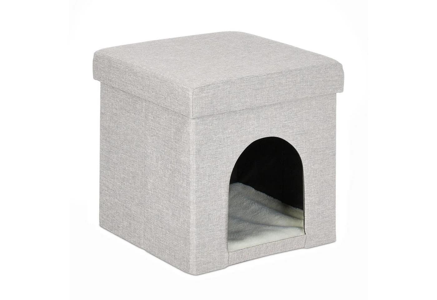 relaxdays Katzenhöhle faltbar beige mit weicher Einlage - Bild 2