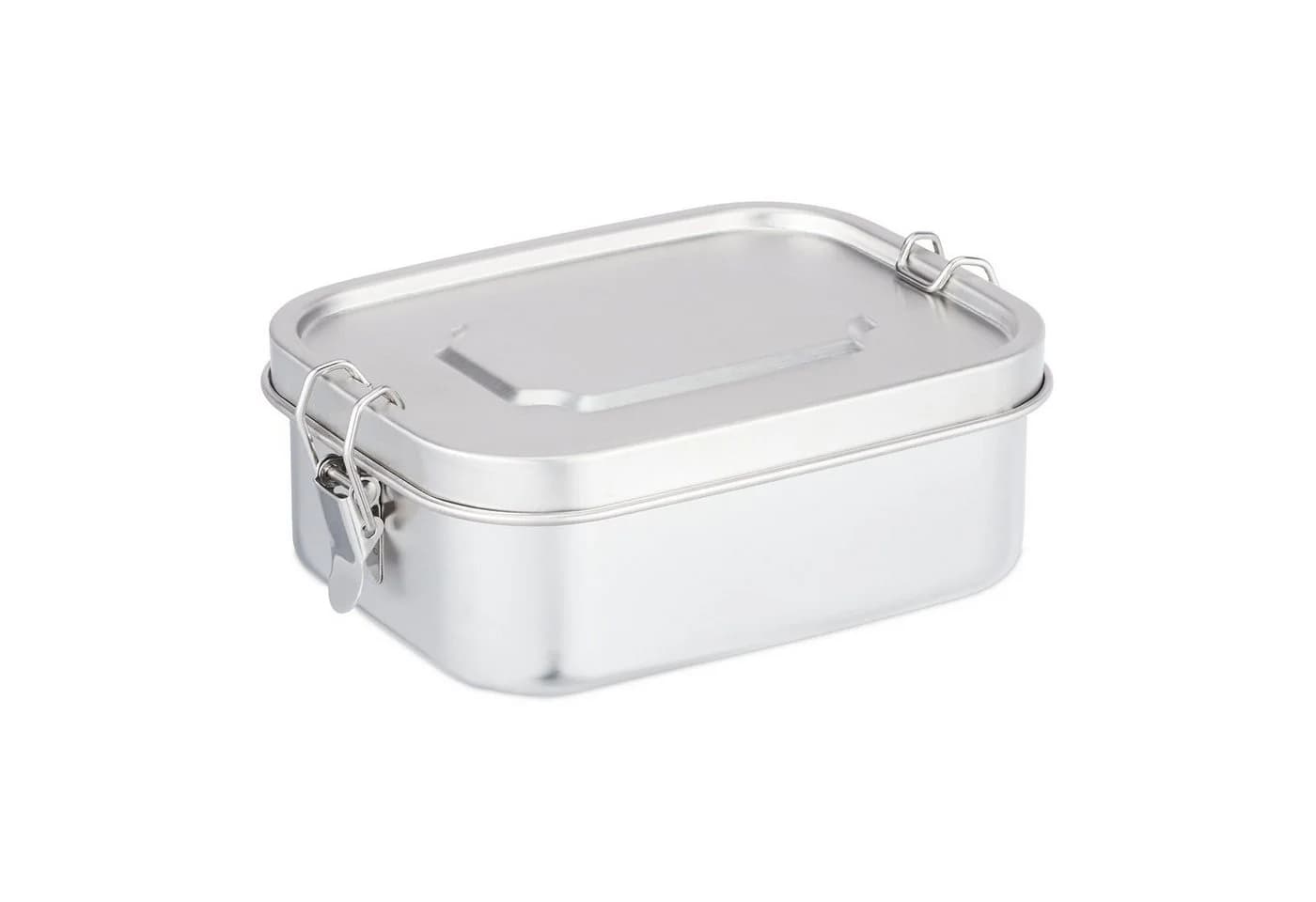 relaxdays Lunchbox Brotdose aus Edelstahl Silber - Bild 2
