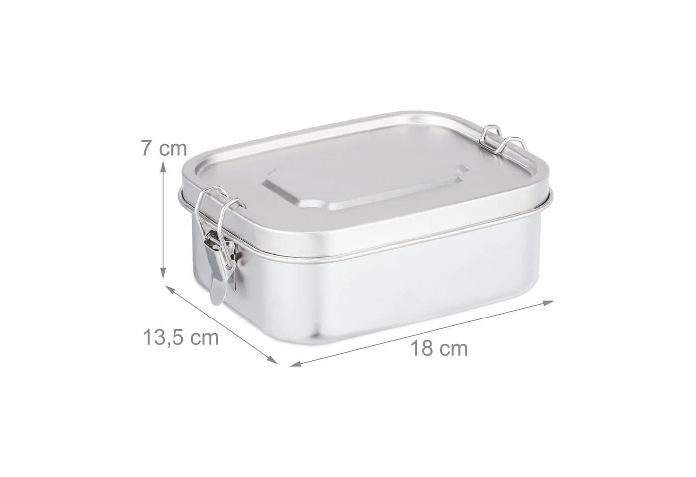 relaxdays Lunchbox Brotdose aus Edelstahl Silber - Bild 4
