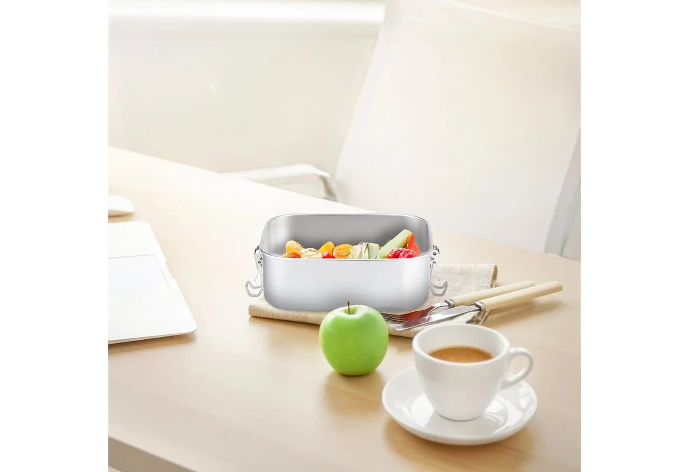 relaxdays Lunchbox Brotdose aus Edelstahl Silber - Bild 5