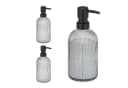 relaxdays Seifenspender Glas 3er Set Transparent-Schwarz Bild 2