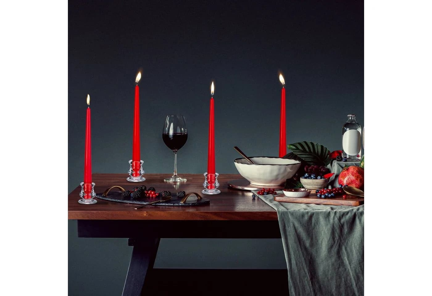 relaxdays Kerzenständer Stabkerzenhalter Glas 6er Set Transparent