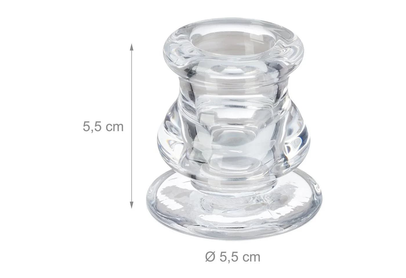 relaxdays Kerzenständer Stabkerzenhalter Glas 6er Set Transparent - Bild 4