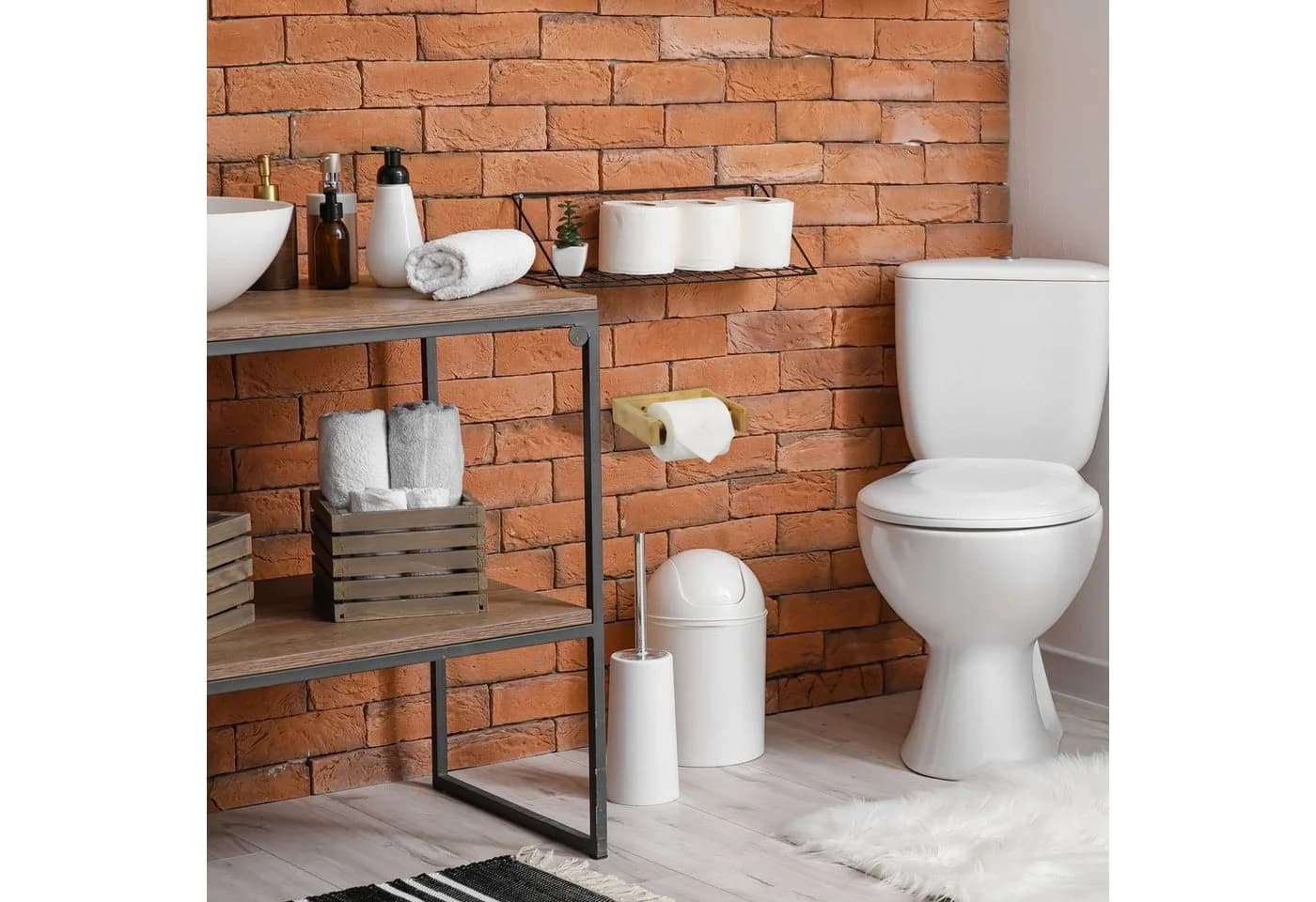 relaxdays Toilettenpapierhalter Bambus Modern Wandhalterung
