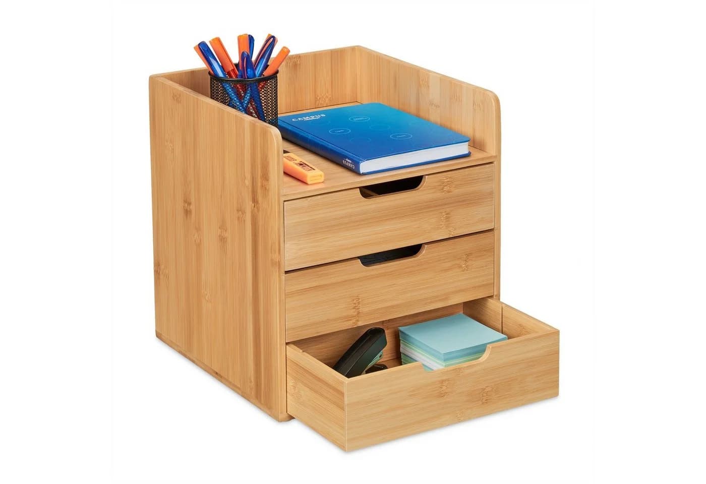 RELAXDAYS Schreibtisch Organizer mit 3 Schubladen Bambus Braun - Bild 2