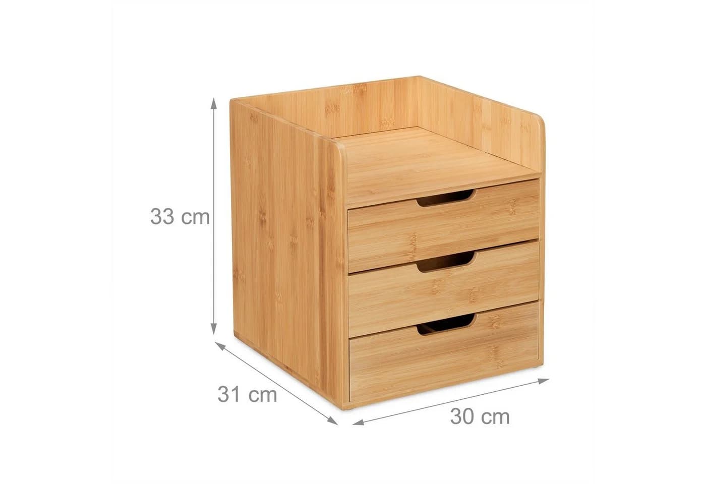 RELAXDAYS Schreibtisch Organizer mit 3 Schubladen Bambus Braun - Bild 4