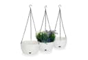 relaxdays Blumenampel mit Wasserspeicher 3er Set Weiß/Schwarz Bild 2