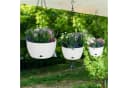 relaxdays Blumenampel mit Wasserspeicher 3er Set Weiß/Schwarz Bild 5