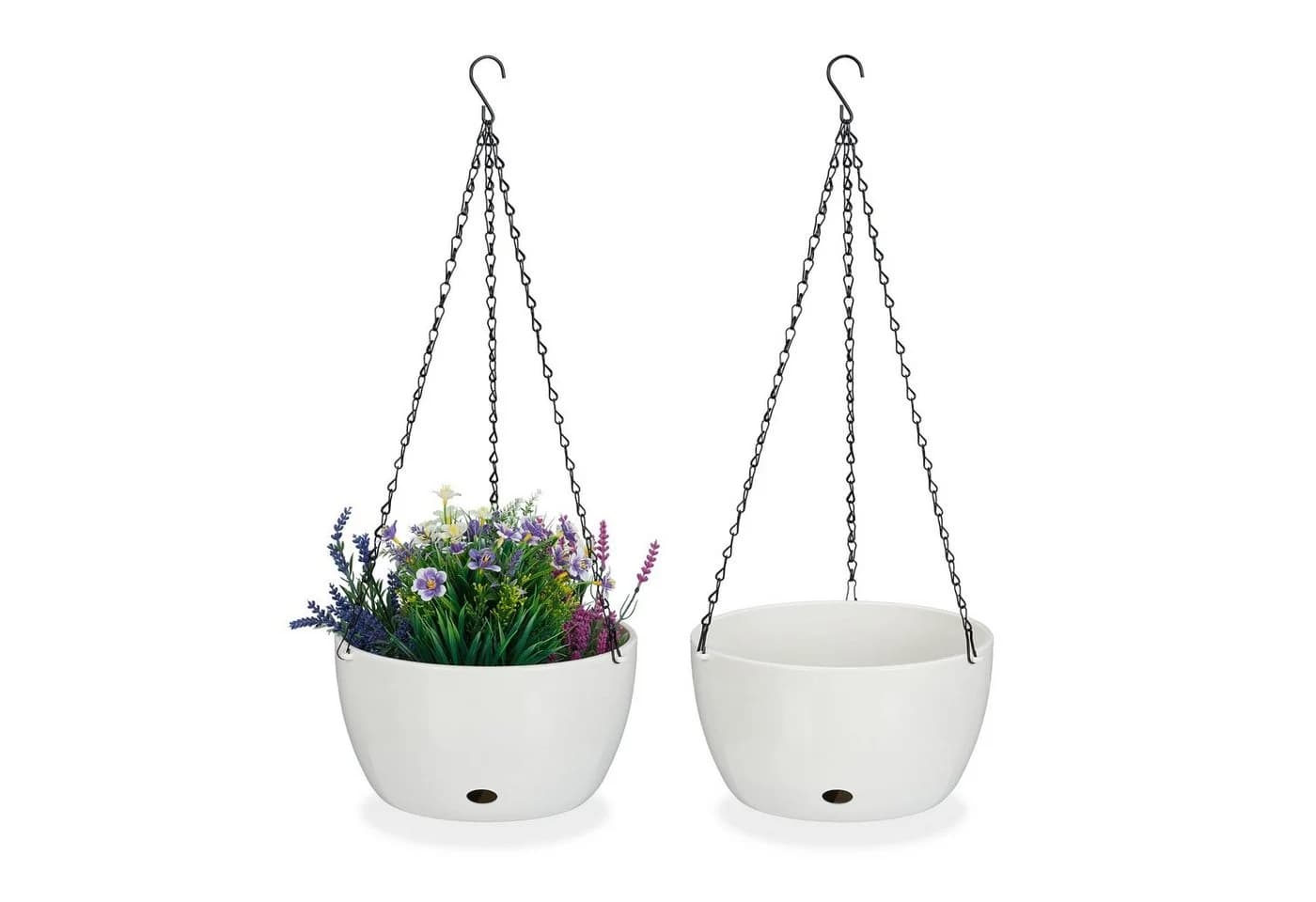 relaxdays Blumenampel 2er Set XL mit Wasserspeicher - Bild 2