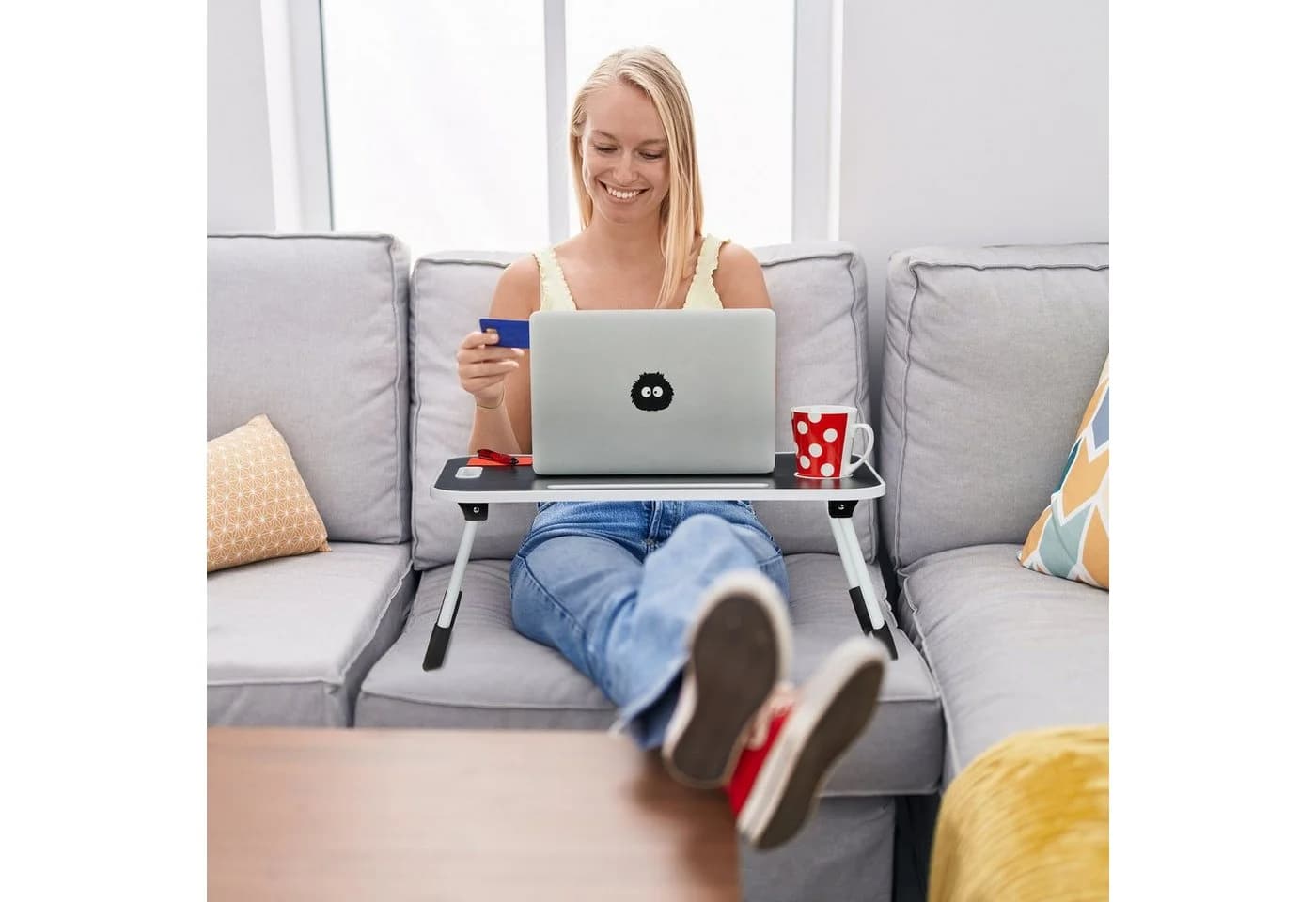 relaxdays Klappbarer Laptoptisch Schwarz Weiß - Bild 3