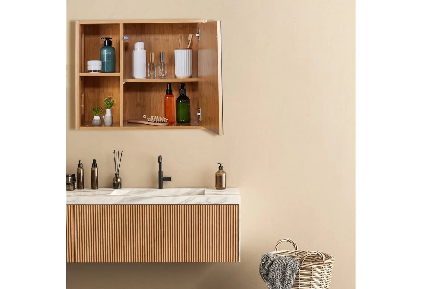 relaxdays Badezimmerspiegelschrank mit Regalfächern - Bild 5