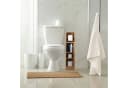 relaxdays Toilettenpapierhalter stehend Holzoptik Braun mit Rattan Bild 5