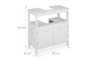 relaxdays Waschbeckenunterschrank mit Seilgriffen Weiß Bild 4