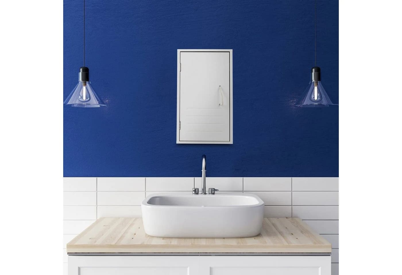 relaxdays Hängeschrank Weiß Bad Hängeschrank mit Magnetverschluss - Bild 5