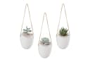 relaxdays Blumentopf Hängende Wandvase Weiß 3er Set Bild 2