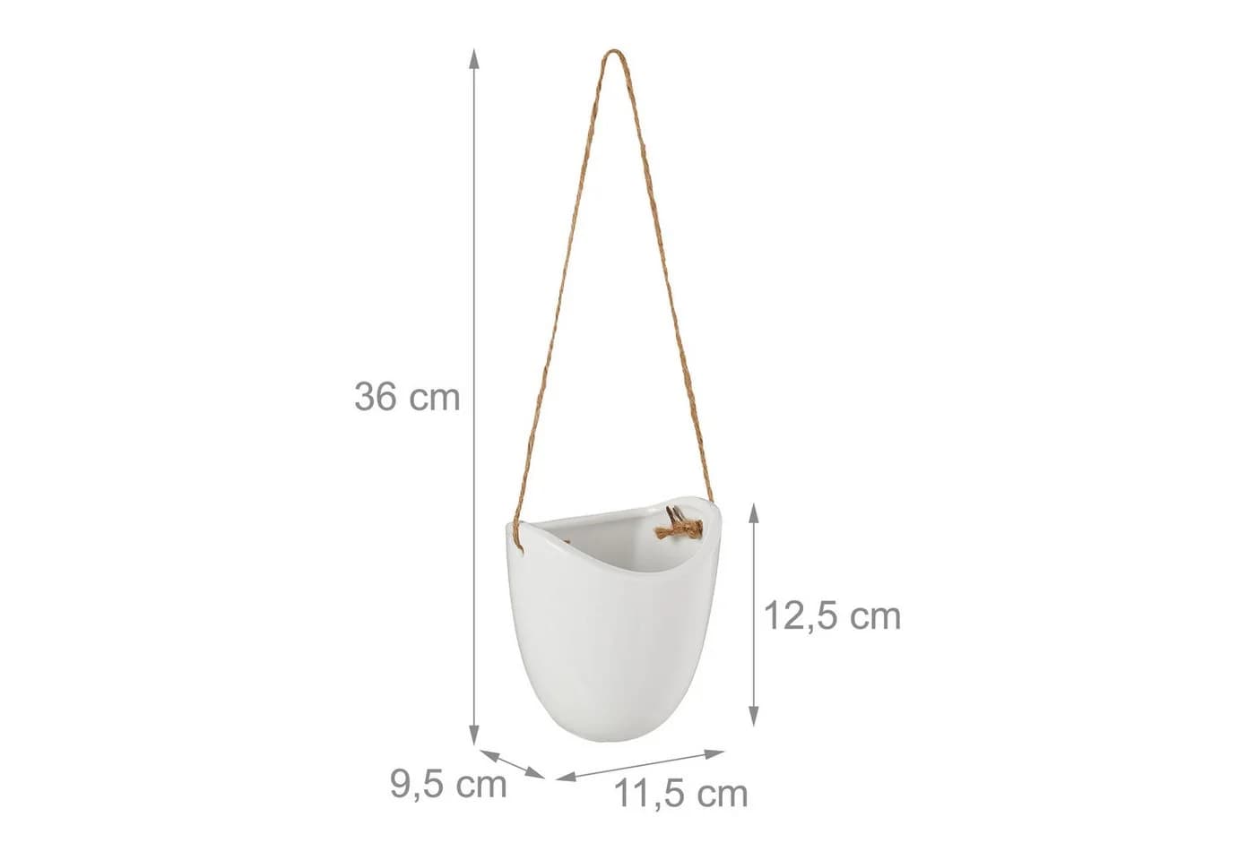 relaxdays Blumentopf Hängende Wandvase Weiß 3er Set - Bild 4