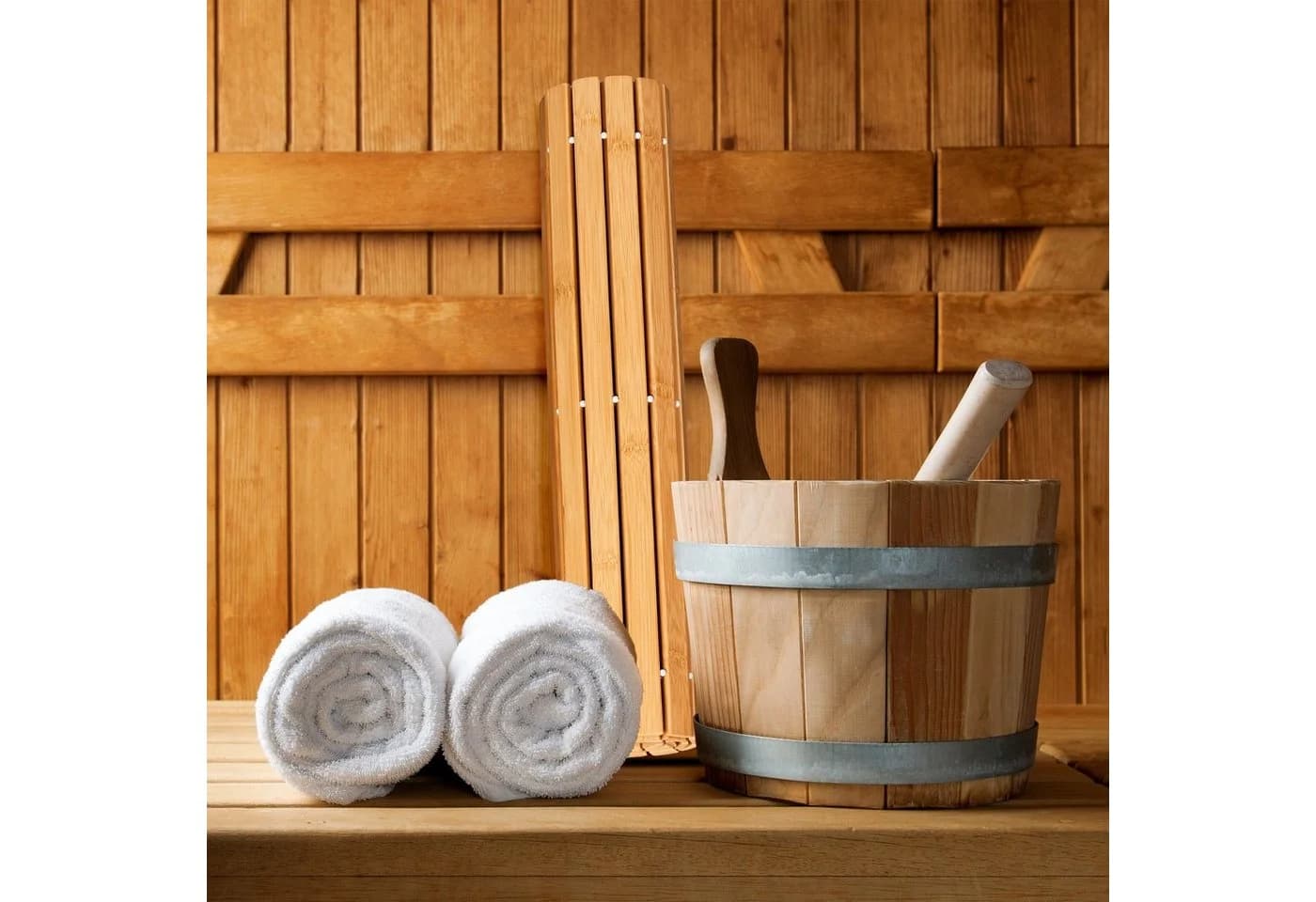 RELAXDAYS Badematte aus Bambus mit Antirutschstoppern - Bild 5