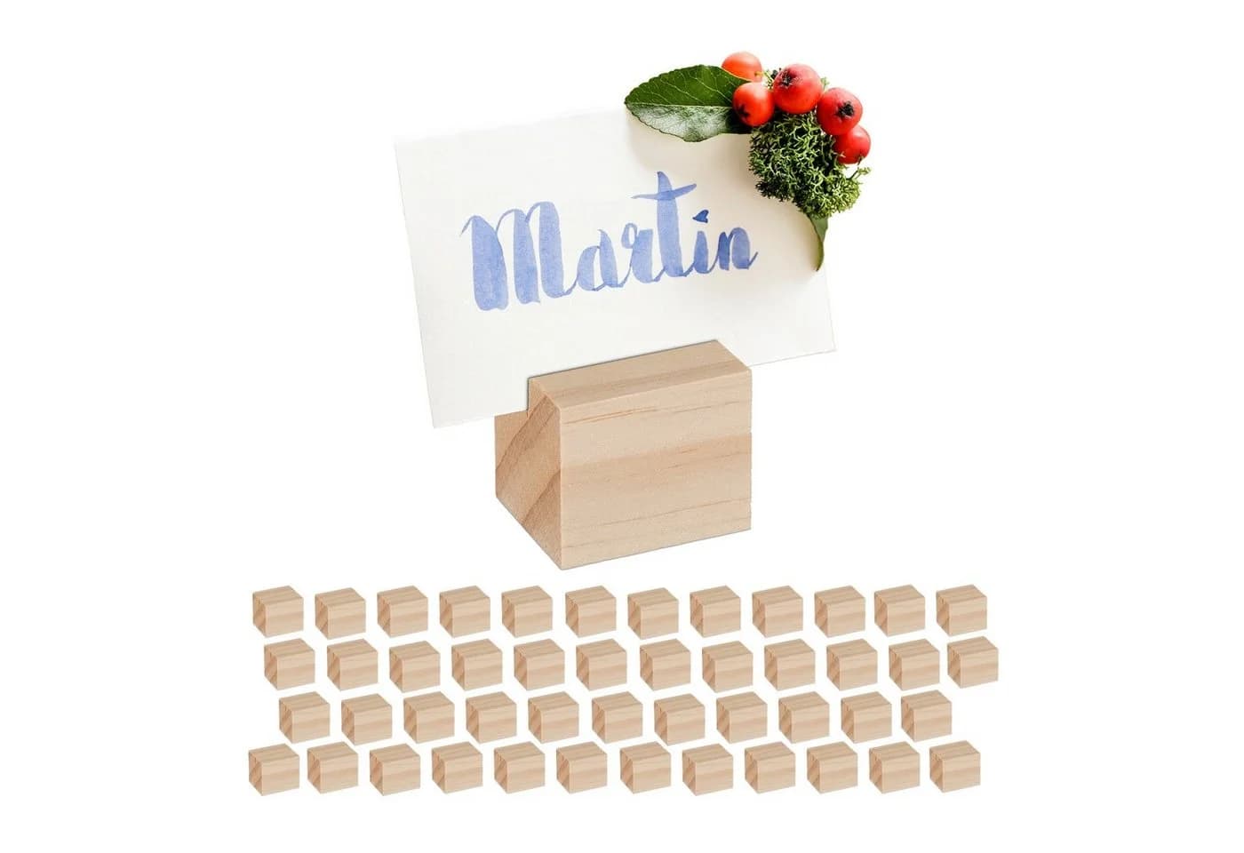 relaxdays Tischkartenhalter Holz 48er Set Braun - Bild 2