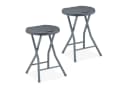 relaxdays Klapphocker 2er Set Grau Rattan-Optik Bild 2