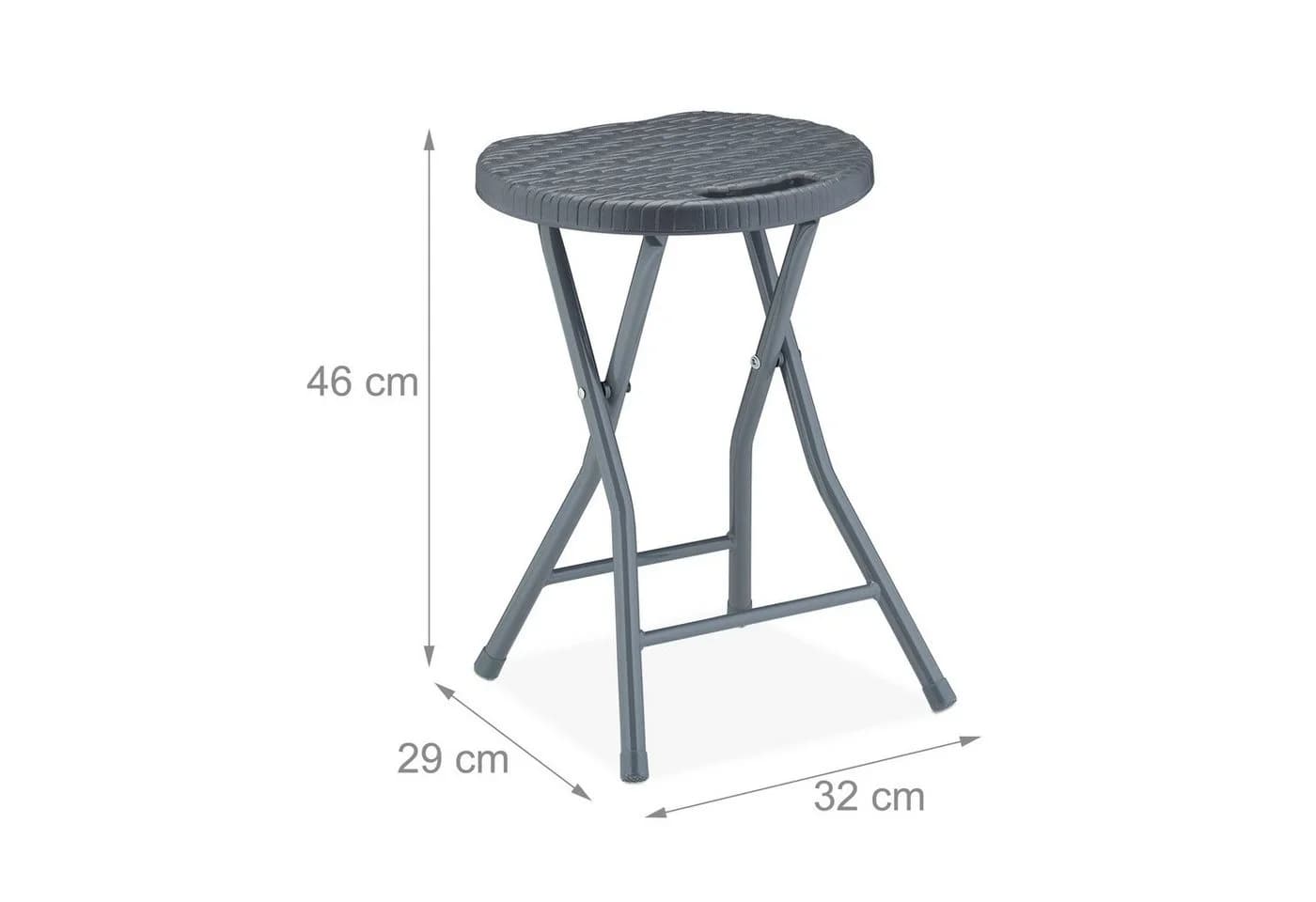 relaxdays Klapphocker 2er Set Grau Rattan-Optik - Bild 4