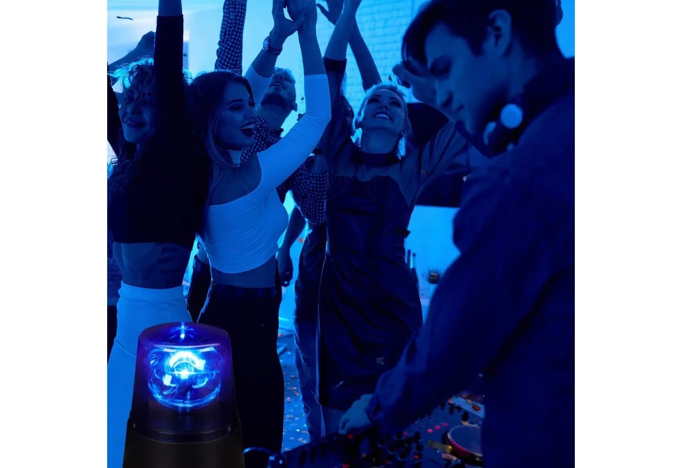 relaxdays LED Blaulicht 3er Set Party Dekolicht kabellos