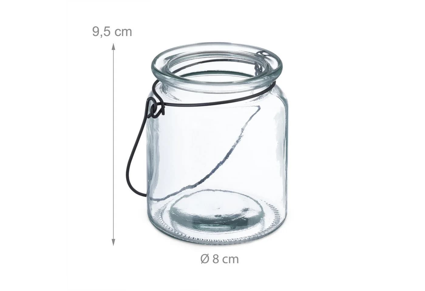 relaxdays Windlicht Glas 12er Set Transparent/Schwarz - Bild 4