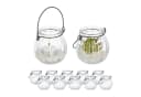 relaxdays Windlicht Glas 12er Set Transparent/Schwarz Bild 2