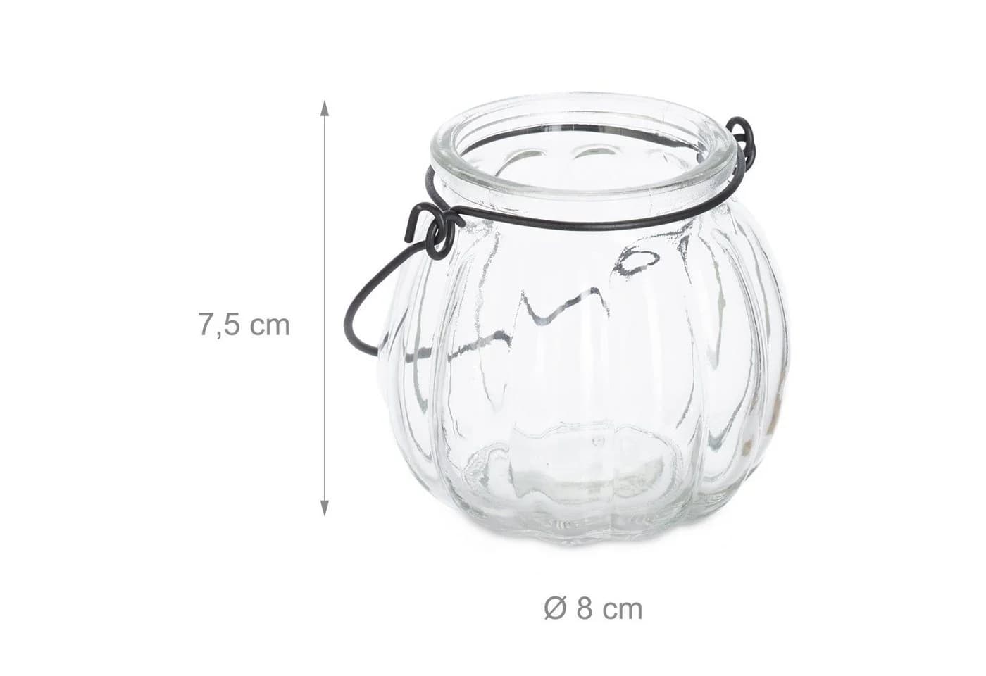 relaxdays Windlicht Glas 12er Set Transparent/Schwarz - Bild 4
